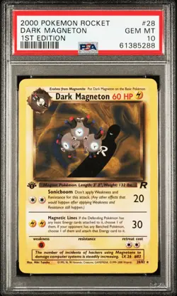 2000 POKEMON ROCKET 1ST EDITION #28 DARK MAGNETON PSA 10 - Image 1
