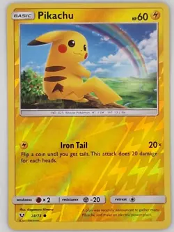 Pikachu 28/73 Pokemon - Reverse Holo Sun & Moon Shining Legends MP - Image 1