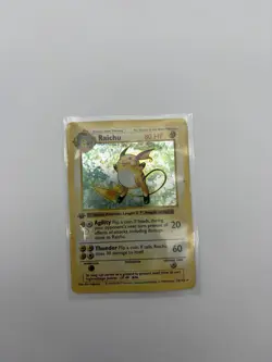 Pokemon TCG Raichu 14/102 1st Edition Base Set Shadowless MP - Image 1