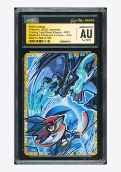 Pokemon CGC AUTH AUTO 9 Water Energy Holo Sineko So 2023 #WAT CLK Japanese #1 - Image 1