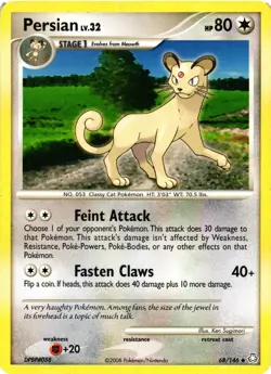 Pokemon TCG Persian 68/146 Legends Awakened Uncommon MP - Image 1