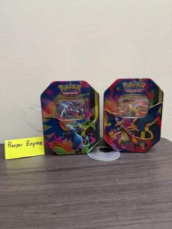 ---LOT OF 2--- Pokemon TCG Mega Charizard X /Y Ex Tin Bundle Sealed New #1/2 - Image 1