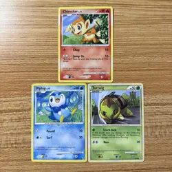 Pokemon TCG Chimchar Piplup Turtwig Sinnoh Starters Lot - Image 1
