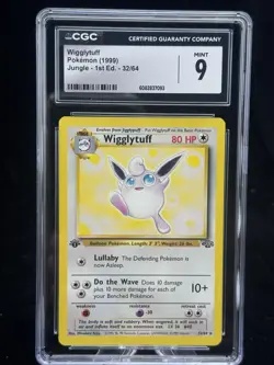 Wigglytuff 1st Edition #32 Non-Holo Pokemon 1999 Jungle CGC 9 ⭐ - Image 1