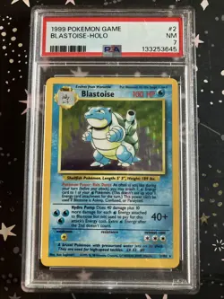1999 Pokemon Game Blastoise-Holo #2 NM PSA 7 - Image 1