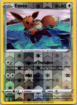 Eevee 052/072 - Shining Fates Pokemon NM Reverse Holo - Image 1