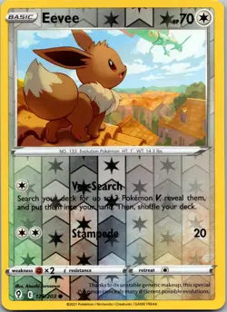 Eevee 125/203 - SWSH07: Evolving Skies Pokemon NM Reverse Holo - Image 1