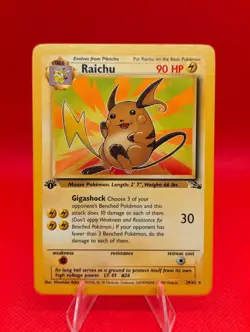 RAICHU 1ST EDITION 29/62 R FOSSIL POKEMON NM/M - Image 1