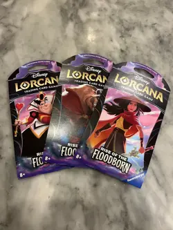 DISNEY LORCANA CHAPTER 2 RISE OF THE FLOODBORN BLISTER PACKS LOT OF 3 - Image 1