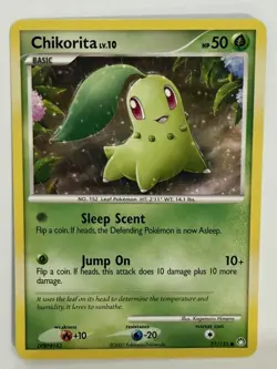 Chikorita NM 77/123 Mysterious Treasures Pokemon Card - Image 1