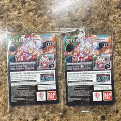 [2 CARDS] Bandai Namco One Piece Card Game US Voyage Promo Luffy Leader Holo - Image 2