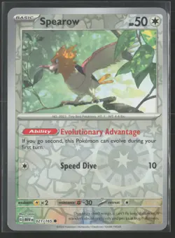 Spearow Common SV: Scarlet & Violet 151 021/165 NM Pokemon Card Reverse Holo - Image 1