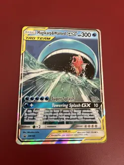 Magikarp & Wailord GX SM166 TAG TEAM Promo Pokemon Card 300 HP Holo English - Image 1