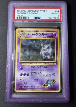 1999 Pokemon Japanese Gym 2 Sabrina's Gengar Holo PSA 8 NM-Mint - Image 1