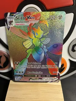 Pokemon TCG Scizor VMAX Darkness Ablaze Rainbow Rare Card 193/189 - Image 1