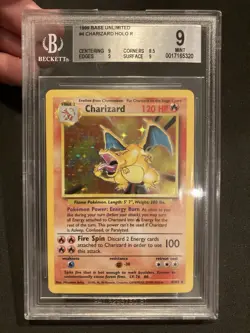 1999 Pokemon Charizard Base Set Unlimited Holo Rare 4/102 BGS 9 Mint - Image 1