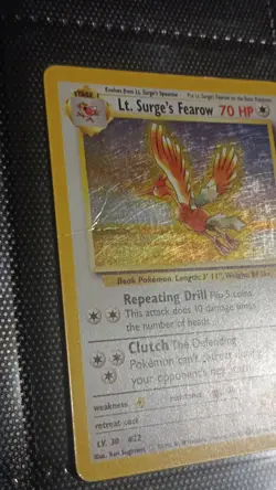 Pokemon Lt. Surge's Fearow Holo Rare Unlimited 7/132 Gym Heroes 70 HP Stage 1 - Image 2