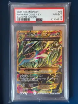 2015 POKEMON XY ANCIENT ORIGINS #98 FULL ART/M RAYQUAZA EX PSA 8 - Image 1