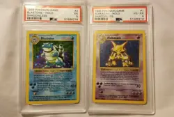 Pokemon Shadowless HOLO Blastoise PSA 5 AND HOLO Alakazam PSA 4 Dual Listing!! - Image 1