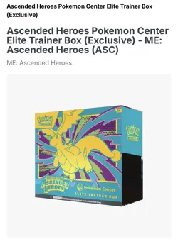 Pokemon: Ascended Heroes Pokemon Center Elite Trainer Box ETB NEW SEALED MINT - Image 1