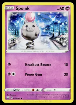 Spoink 055/163 Common Battle Styles Pokemon Near Mint - Image 1