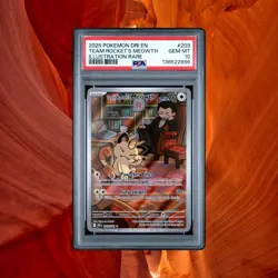 2025 POKEMON DRI EN-DESTINED RIVALS #203 TEAM ROCKET'S MEOWTH PSA 10 - Image 1