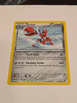 2012 Pokemon Black & White: Boundaries Crossed Scizor 94/149 Line Holo LP - MP - Image 2