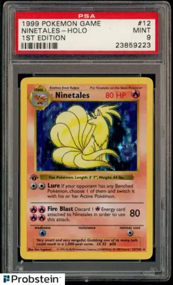 1999 Pokemon Game 1st Edition #12 Ninetales Holo PSA 9 MINT - Image 1