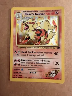 Pokemon Blaine's Arcanine Gym Challenge 1/132 Holo Rare Unlimited 90 HP Wizards - Image 1