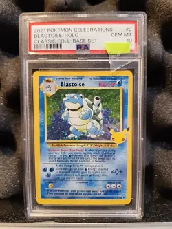 2021 Pokemon Celebrations Classic Collection Blastoise #2/102 GRADED PSA 10 - Image 1