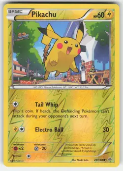 Pikachu 20/108 Common Roaring Skies Pokemon Reverse Holo HP dmg - Image 1