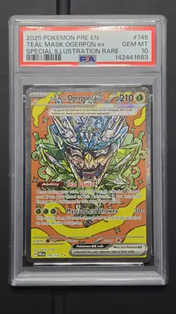 Pokemon - Teal Mask Ogerpon ex 145 SIR **GEM MINT PSA 10** Prismatic Evolution - Image 1