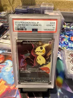 2025 POKEMON JPN M2A-MEGA DREAM EX ART RARE #205 TEAM ROCKET'S MIMIKYU PSA 10 - Image 1