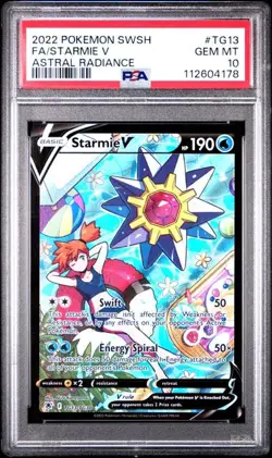 2022 POKEMON SWORD & SHIELD ASTRAL RADIANCE #TG13 FULL ART/STARMIE V PSA 10 (KY - Image 1