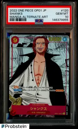 2022 One Piece OP01 Japanese Manga Alternate Art #120 Shanks PSA 10 GEM MINT - Image 1