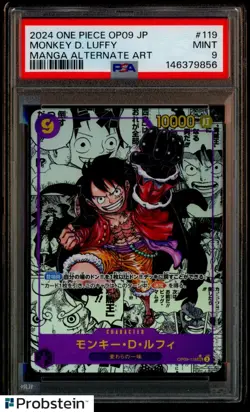 2024 One Piece OP09 JPN Manga Alternate Art #119 Monkey D. Luffy PSA 10 GEM MINT - Image 1