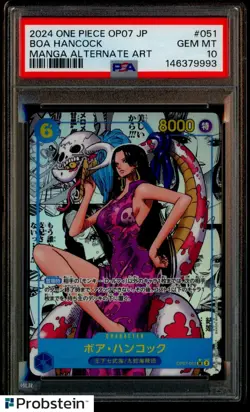 2024 One Piece OP07 Japanese #051 Boa Hancock Manga Alternate Art PSA 10 GEM - Image 1