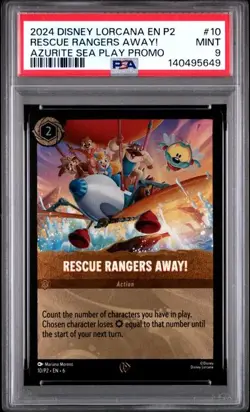 Rescue Rangers Away Foil Chip 'n' Dale #10 Promo Disney Lorcana PSA 9 - Image 1