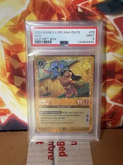 2024 DISNEY LORCANA EN P2-PROMO LILO GIFT BOX #25 LILO - ESCAPE ARTIST PSA 9 - Image 1