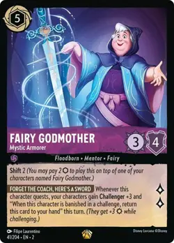 FAIRY GODMOTHER - Mystic Armorer Legendary #41/204 EN 2 Disney Lorcana FLOODBORN - Image 1