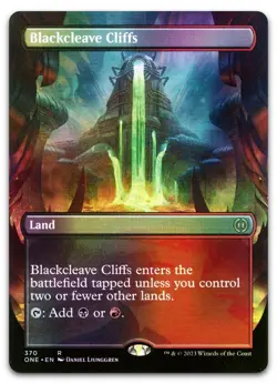 Blackcleave Cliffs (Borderless) #370 (Foil) NM Phyrexia All Will Be One - Image 1