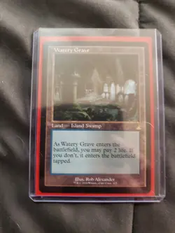 MTG Watery Grave Retro Border Shock Land Ravnica Remastered NM - Image 1