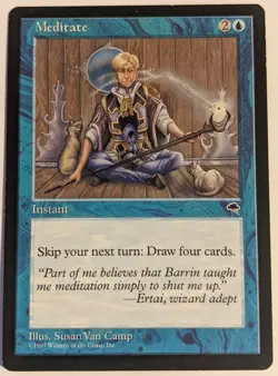 MTG English Magic Card Moderate Play MEDITATE from Tempest - Image 1