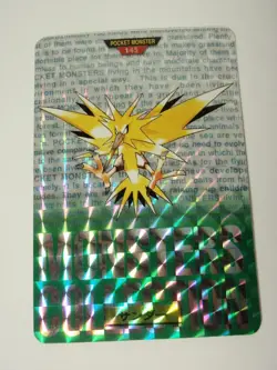Bandai Carddass Japanese Pocket Monsters Prism Card Sticker: Green #145 Zapdos - Image 1