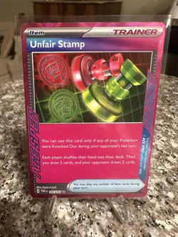 Unfair Stamp 165/167 Pokemon Twilight Masquerade Ace Spec Holo Rare NM - Image 1