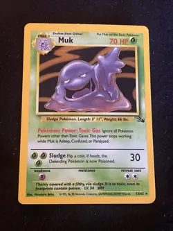 Muk Holo Rare 13/62 Fossil Pokemon Card LP-NM - Image 1