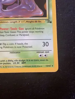 Muk Holo Rare 13/62 Fossil Pokemon Card LP-NM - Image 4