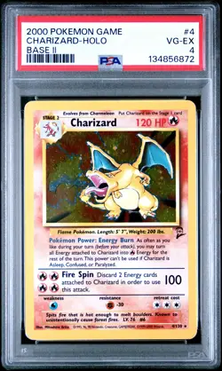 2000 POKEMON BASE SET 2 #4 CHARIZARD-HOLO PSA 4 - Image 1