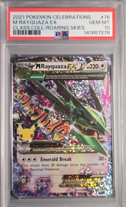PSA 10 2021 Pokemon ~ M Rayquaza ex ~ Celebrations Class.Coll-Roaring Skies #76 - Image 1