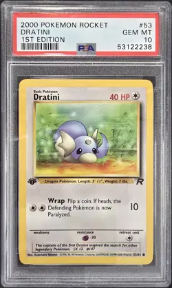 2000 POKEMON ROCKET 1ST EDITION #53 DRATINI PSA 10 - Image 1
